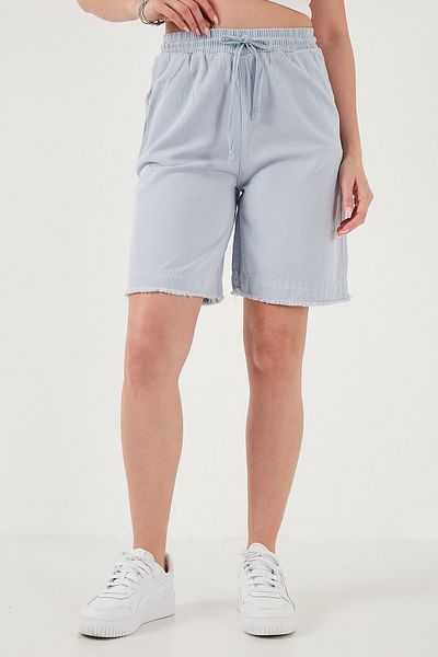 Lela Cotton Standard Fit Normal Waist Tie Pocket Shorts Shorts 668Yp5326