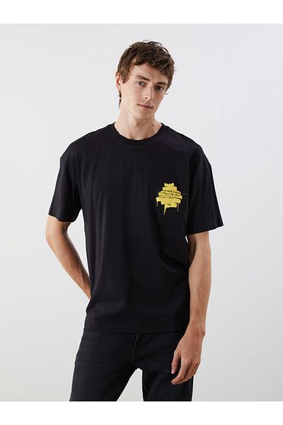 LC Waikiki New Season Crew Neck εμπριμέ χτενισμένο βαμβακερό ανδρικό Tisort - S5J858Z8