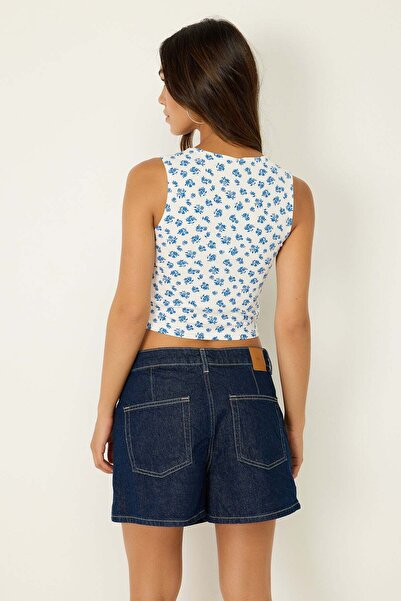 No Matter What Kurzes Tanktop mit Blumenmuster