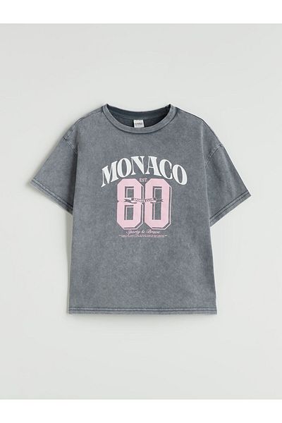 LC Waikiki Blue Crew Neck Girl's T-Shirt