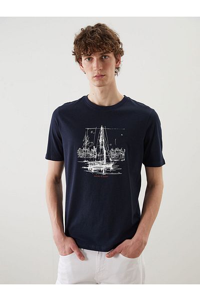 LC Waikiki Lcw Crew Neck Printed Combed Cotton Men's T-Shirt