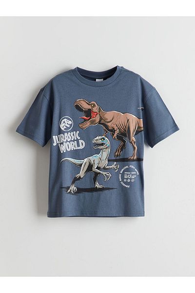 LC Waikiki Crew Neck Jurassic World Printed Boys T-Shirt and Shorts
