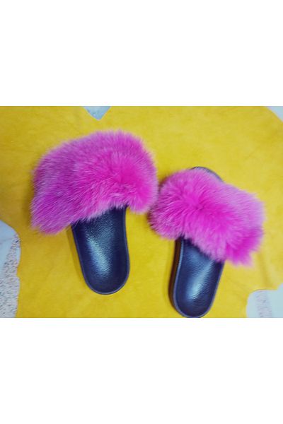 hoaryage Genuine Mink Fur Slippers