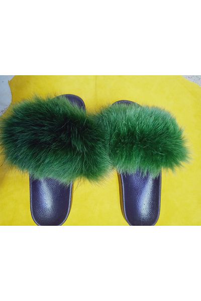 hoaryage Genuine Mink Fur Slippers