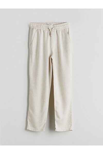 LC Waikiki New Season Elastic Waist Linen Blend Boy's Trousers - S5Lk51Z4