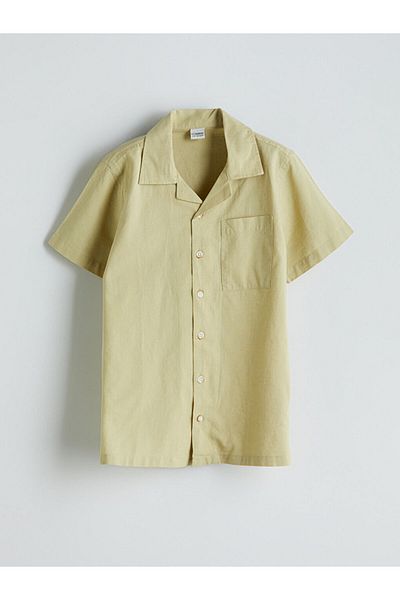 LC Waikiki Green Linen Blend Boy's Shirt