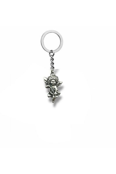 Herşey Nota Unisex Metal Keychain with Arrow-Shooting Eros Figure – Meaningful Accessory with Mythological Love and Passion Theme
