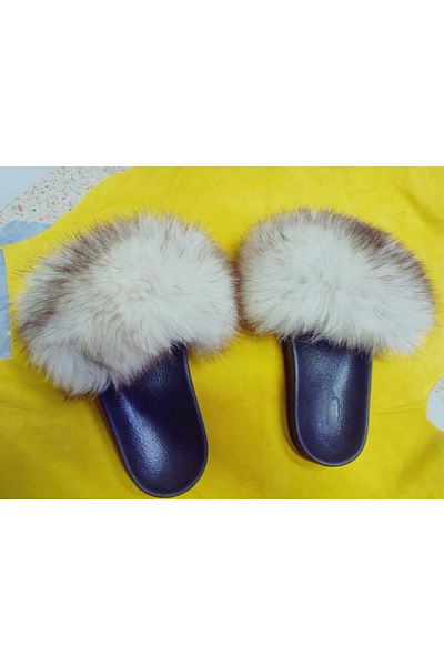 hoaryage Genuine Mink Fur Slippers