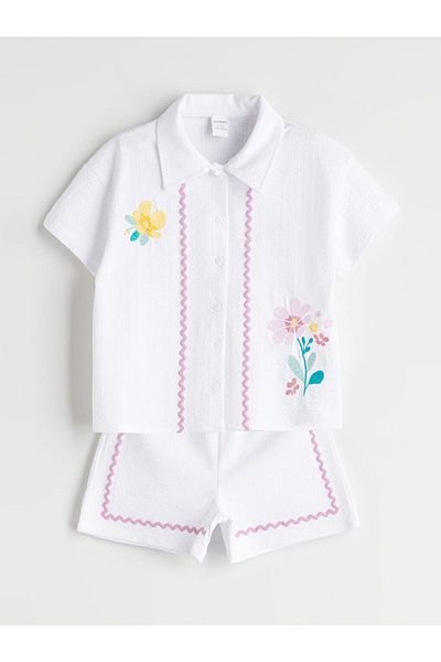 LC Waikiki Floral Girl's Shirt and Shorts 2 Pack