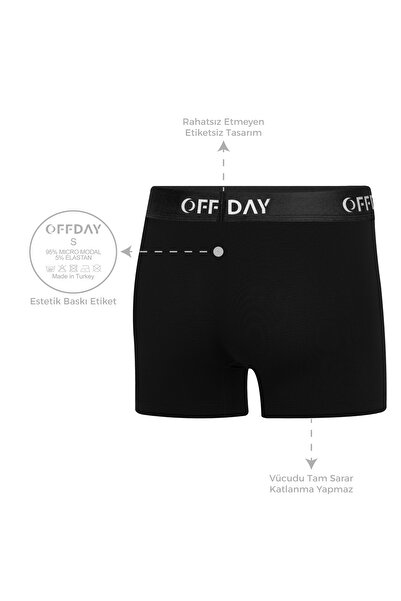 offday Airfit Erkek Spor Boxer 3’lü Siyah Karışık – Micro Modal, Terletmez, Esnek Ve Hafif, Kutulu