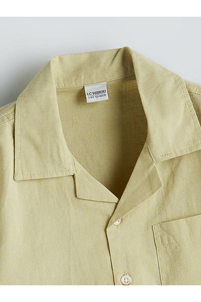 LC Waikiki Green Linen Blend Boy's Shirt