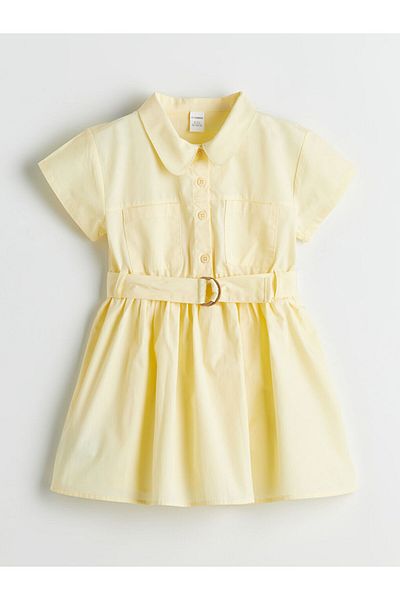 LC Waikiki Shirt Collar Cotton Girl's Dress
