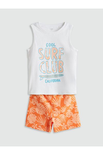 LC Waikiki Printed Boys' Tank Top and Swimming Shorts 2 Pack