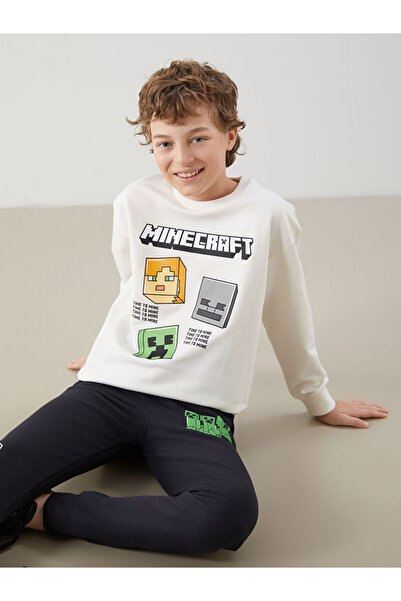 LC Waikiki LCW Minecraft-Sweatshirt mit Rundhalsausschnitt für Jungen