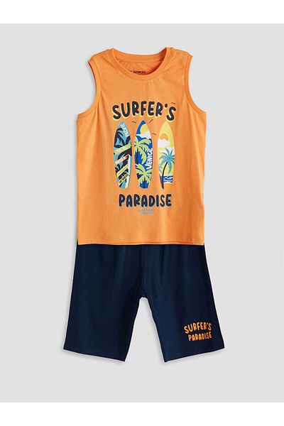 LC Waikiki Lcw Printed Boys' Singlet and Shorts 2-Piece