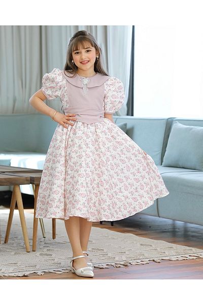 Totikids Girls' sporty dress with belt and chest accessory - 900