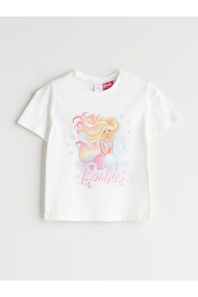 LC Waikiki Lcw Kids Barbie Printed Girl's T-Shirt and Shorts 2-Piece