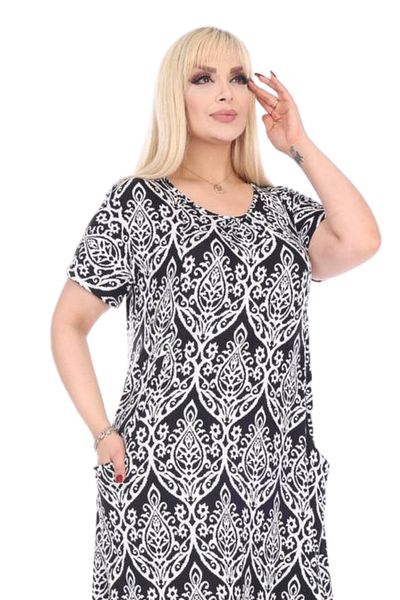 MELSAY Women's Plus Size White Lace Pattern Standard Fit Viscose Dress 44-52 Size Range