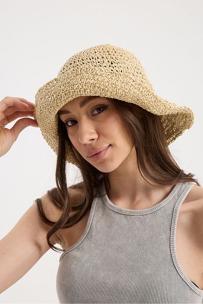 Moda Days Hand Knitted Wide Brim Summer Bohemian Straw Beach Hat