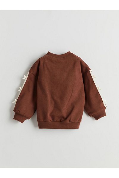 LC Waikiki Lcw Crew Neck Ribbon Detailed Girl's Sweatshirt