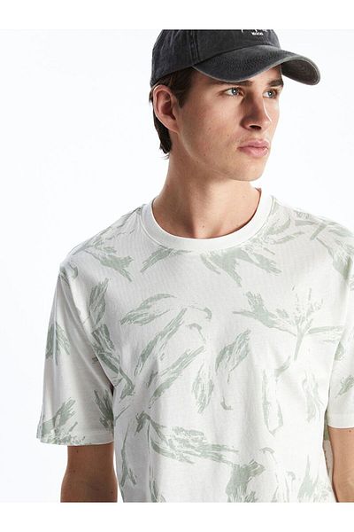 LC Waikiki Xside Crew Neck Patterned Combed Cotton Men's T-Shirt