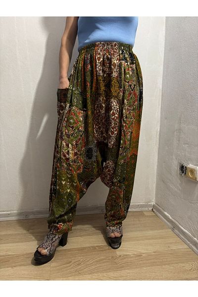 hoaryage Viscose Print Fabric Floral Print Baggy with Pockets 100% Cotton