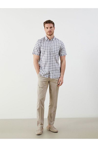 LC Waikiki Ανδρικό καρό πουκάμισο με κοντό μανίκι LCWAIKIKI Classic Regular Fit