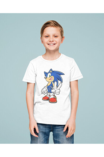 SEVBANO تي شيرت للأطفال بتصميم سونيك مطبوع للجنسين (1-12 سنة)