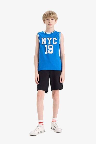 DeFacto Boy's 2-Piece Set Printed Tank Top Elastic Waist Shorts E8825A825Hs
