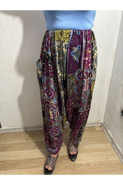 hoaryage Viscose Print Fabric Floral Print Baggy with Pockets 100% Cotton