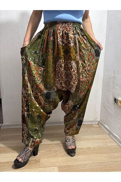hoaryage Viscose Print Fabric Floral Print Baggy with Pockets 100% Cotton