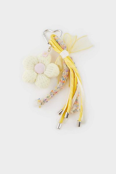 DeFacto Women's Yellow Flower Detailed Drawstring Charm Keychain F1733Axns