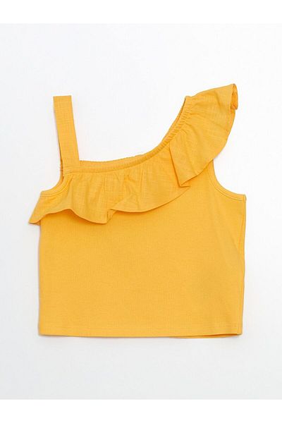 LC Waikiki Lcw Baby U-Neck Camisole Ruffle Girl's T-Shirt