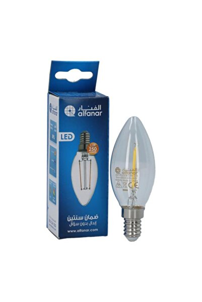 Generic مصباح ليد شمعي من الفينار 2.5 واط 4000 كلفن E14، أبيض بارد LEDT-FCL3CW