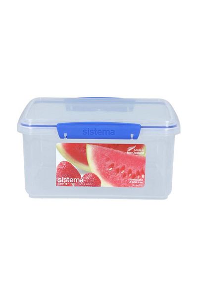 Generic sistema Klip It Rectangular Food Container Clear and Blue 3 Liter (Multicolour)