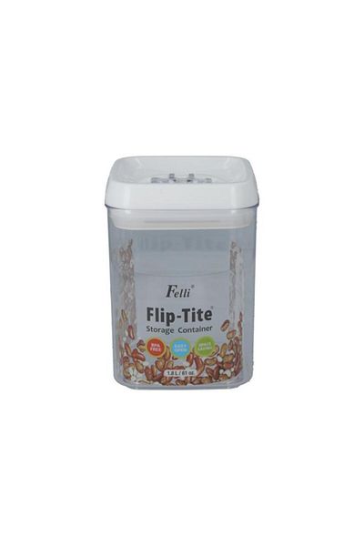 Generic Felli Flip-Tite Rectangular Food Storage Container Clear and White 1.8 Liter