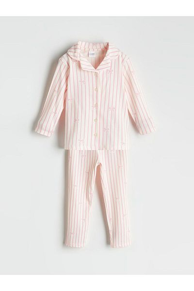 LC Waikiki Lcw Kids Girls' Pajama Set with Ribbon Detail