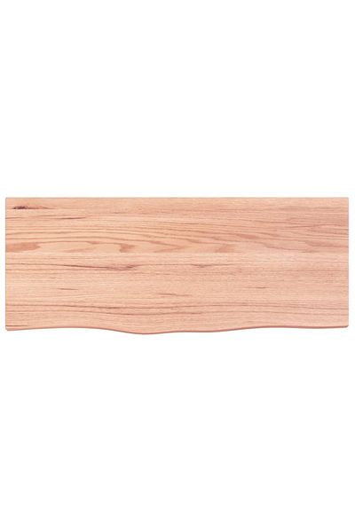 vidaxl Wall Shelf Light Brown 100x40x(2-6) cm Treated Solid Wood Oak