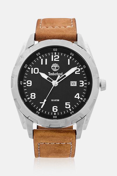 Timberland Men T TBL13330XS-02 Leather Analog Watch 45 mm, Brown