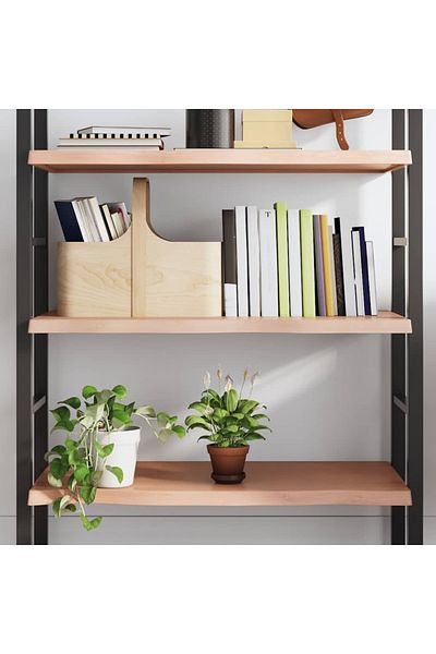 vidaxl Wall Shelf Light Brown 100x50x(2-4) cm Treated Solid Wood Oak