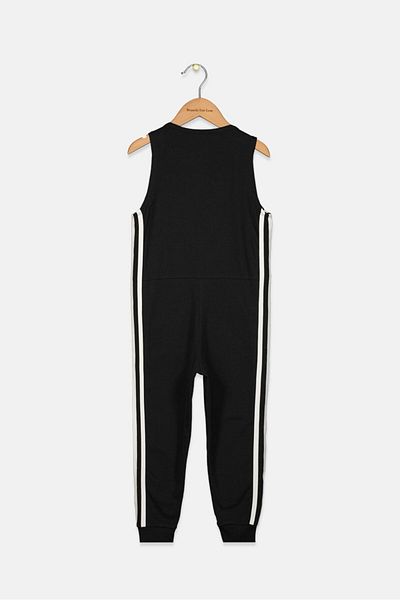 adidas Toddler Girls 3 Stripes Jumpsuit, Black