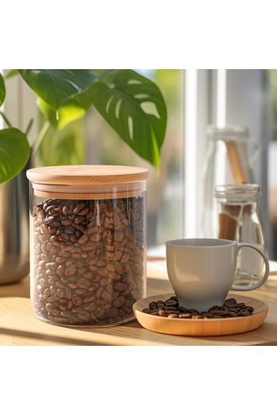 Noah Exclusive 1000 Cc Single Borosilicate Glass Spice Jar - Storage Container - (9 cm X 14 cm)