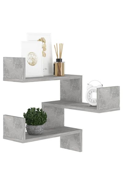 vidaxl Wall Corner Shelf Concrete Grey 40x40x50 cm Engineered Wood