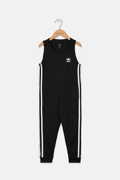 adidas Toddler Girls 3 Stripes Jumpsuit, Black