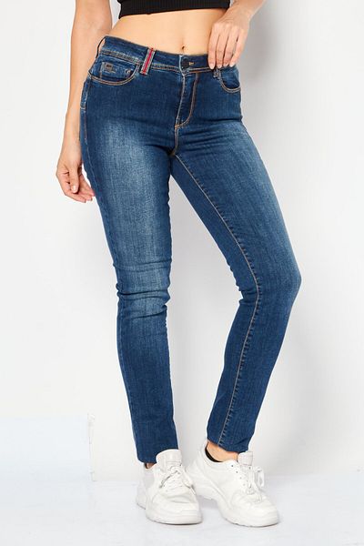 Scuderia Ferrari Women Super Skinny Fit Brand Logo Stretchable Denim Jeans, Blue