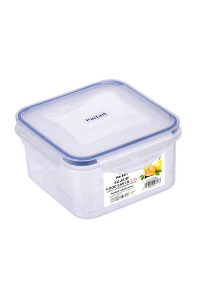 Generic علبة طعام بارفيت مربعة محكمة الغلق ومضادة للتسرب، شفافة وزرقاء، سعة 0.7 لتر، YH131306PP9