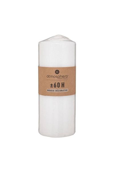 Generic شمعة أتموسفيرا دائرية دافئة بدون عطر على الطراز العتيق، بيضاء، 490 جم، 145068A