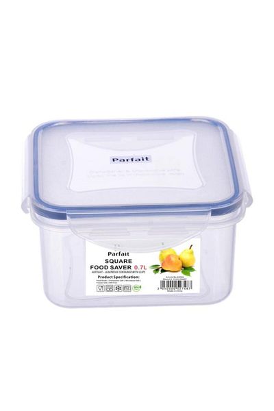 Generic علبة طعام بارفيت مربعة محكمة الغلق ومضادة للتسرب، شفافة وزرقاء، سعة 0.7 لتر، YH131306PP9