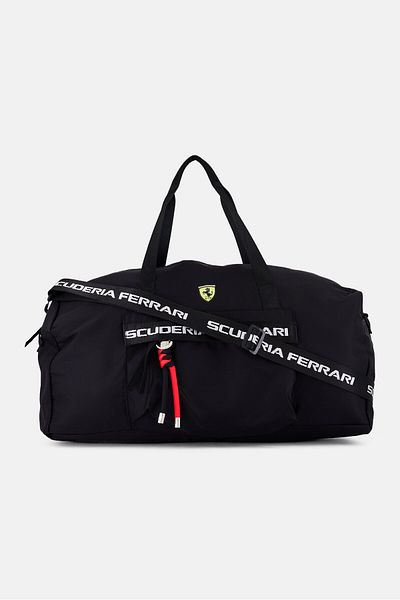 Scuderia Ferrari Men Brand Logo Duffle Bag, Black