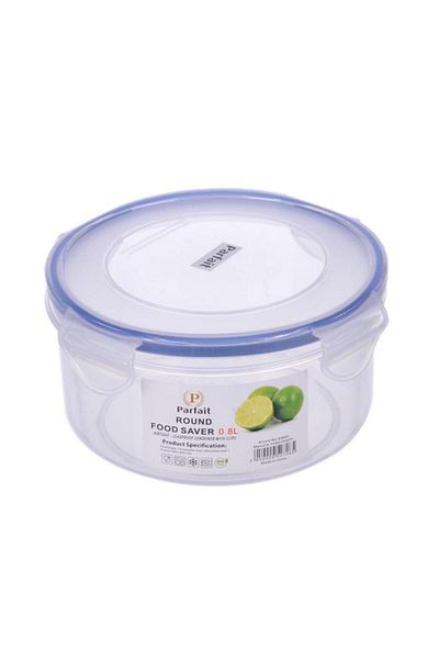 Generic علبة طعام دائرية محكمة الغلق ومضادة للتسرب من بارفيت، شفافة وزرقاء، سعة 0.8 لتر، YH001406PP13